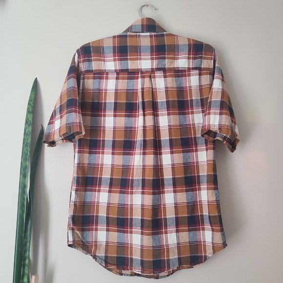 WOOLRICH | Brown & Navy Plaid Buttonup Shirt - Picture 5 of 6